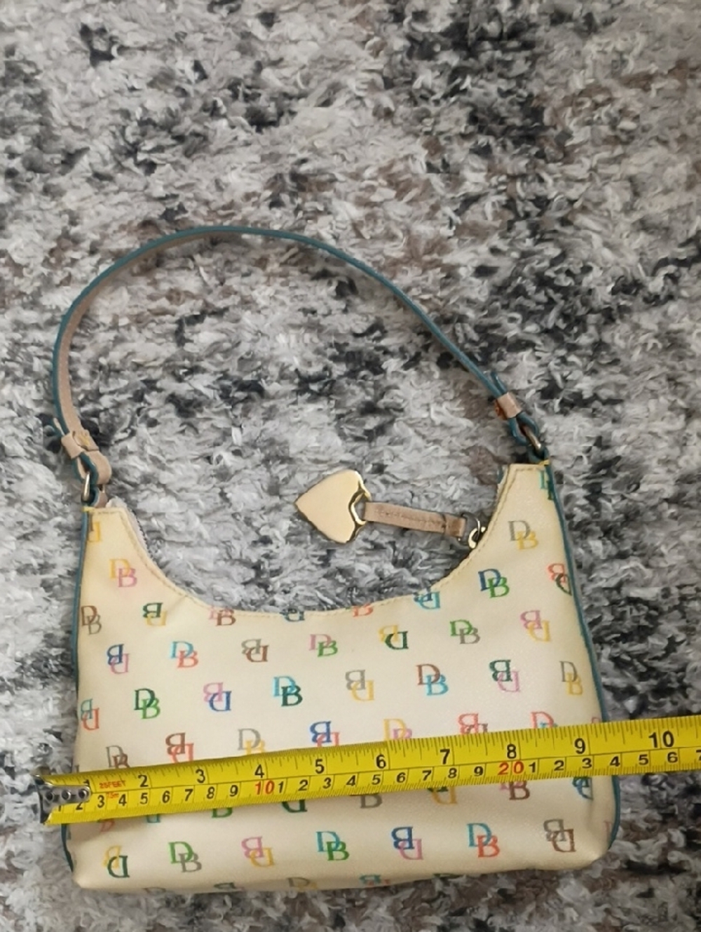 Dooney & Bourke Yellow Multicolor Logo Hobo Shoulder Bag - Picture 9 of 10